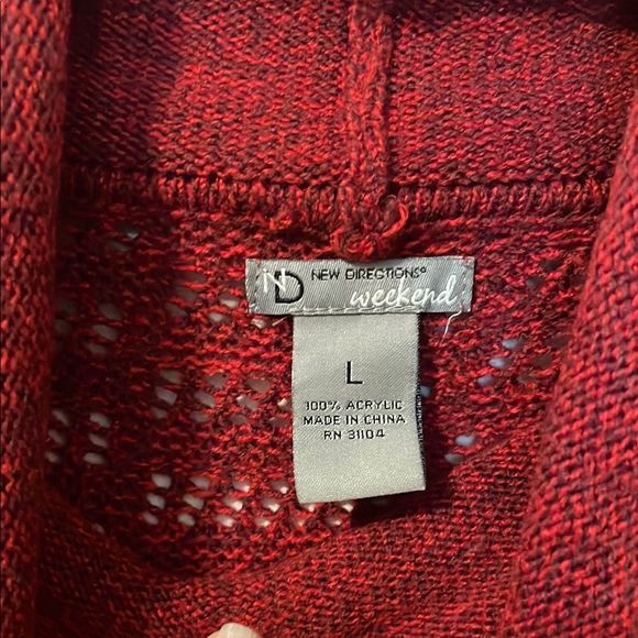 New Directions Weekend Elegant Red Cowl Neck Sweater - Picture 2 of 4